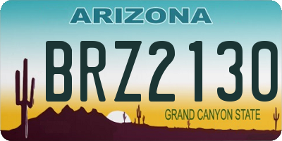 AZ license plate BRZ2130