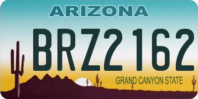 AZ license plate BRZ2162