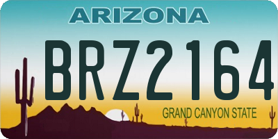 AZ license plate BRZ2164