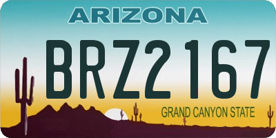AZ license plate BRZ2167