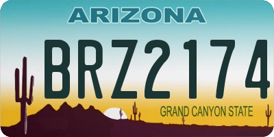 AZ license plate BRZ2174