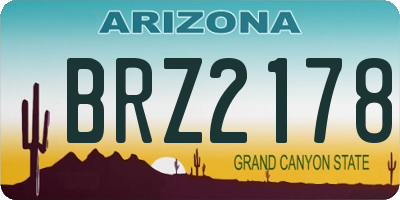 AZ license plate BRZ2178