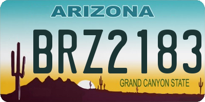 AZ license plate BRZ2183