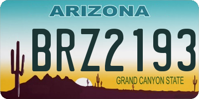 AZ license plate BRZ2193