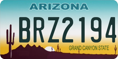 AZ license plate BRZ2194