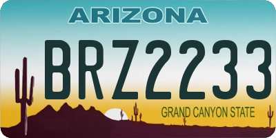 AZ license plate BRZ2233