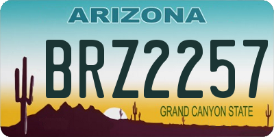AZ license plate BRZ2257