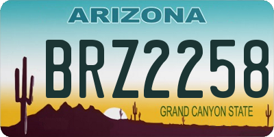AZ license plate BRZ2258