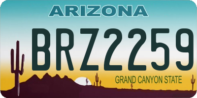 AZ license plate BRZ2259