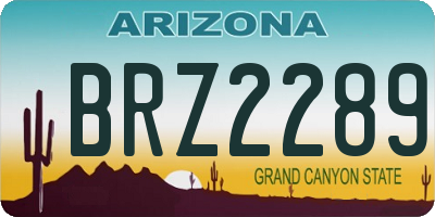 AZ license plate BRZ2289
