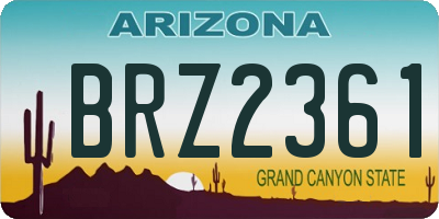 AZ license plate BRZ2361