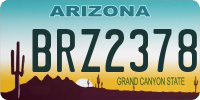 AZ license plate BRZ2378