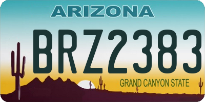 AZ license plate BRZ2383