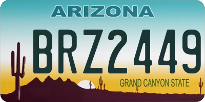 AZ license plate BRZ2449