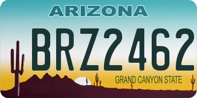 AZ license plate BRZ2462