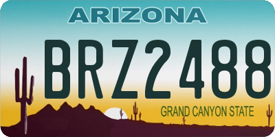 AZ license plate BRZ2488