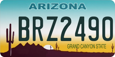 AZ license plate BRZ2490