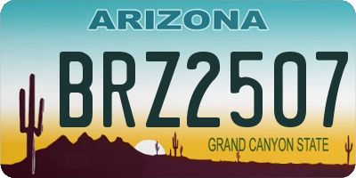 AZ license plate BRZ2507