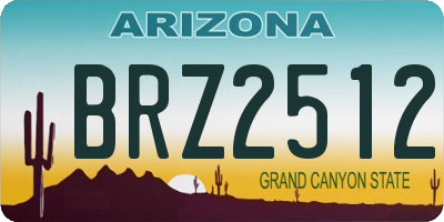AZ license plate BRZ2512