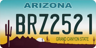 AZ license plate BRZ2521
