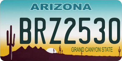AZ license plate BRZ2530