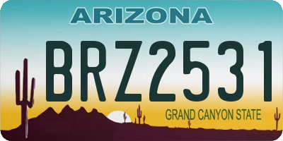 AZ license plate BRZ2531