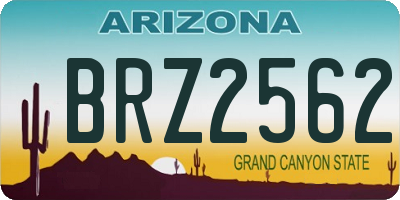 AZ license plate BRZ2562