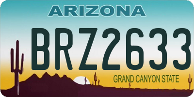 AZ license plate BRZ2633