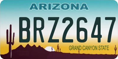 AZ license plate BRZ2647