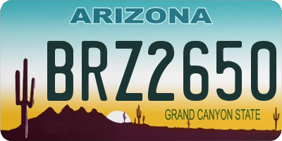 AZ license plate BRZ2650