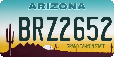 AZ license plate BRZ2652