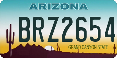 AZ license plate BRZ2654