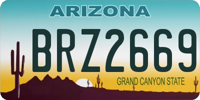 AZ license plate BRZ2669