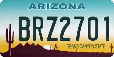AZ license plate BRZ2701