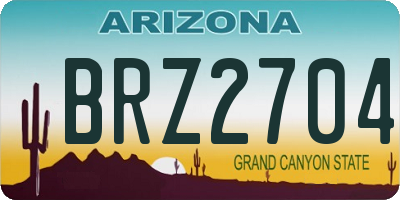 AZ license plate BRZ2704