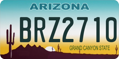 AZ license plate BRZ2710