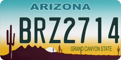 AZ license plate BRZ2714