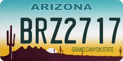 AZ license plate BRZ2717