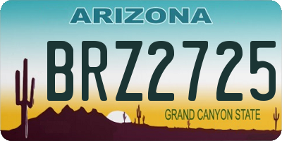 AZ license plate BRZ2725