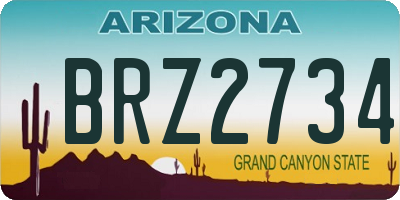 AZ license plate BRZ2734