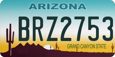AZ license plate BRZ2753