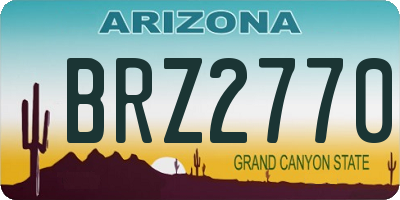 AZ license plate BRZ2770