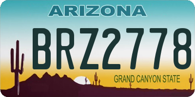 AZ license plate BRZ2778