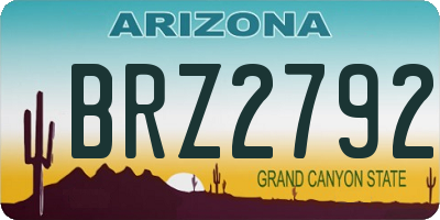 AZ license plate BRZ2792