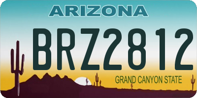 AZ license plate BRZ2812