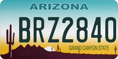 AZ license plate BRZ2840