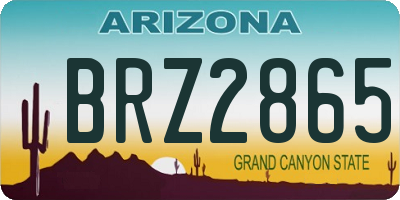 AZ license plate BRZ2865