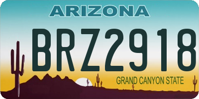 AZ license plate BRZ2918