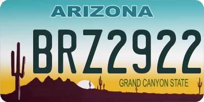 AZ license plate BRZ2922