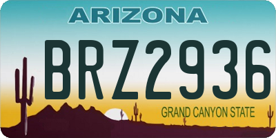 AZ license plate BRZ2936